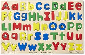 Melissa & Doug Upper & Lower Case Alphabet Letters Wooden Puzzle (LCI47)