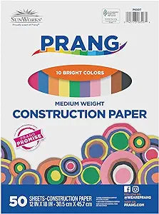 Sunworks® Heavyweight Construction Paper, 12" x 18", 50 count, Assorted