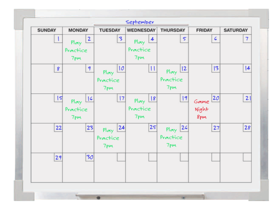 Flipside 24" x 36", Dry Erase Calendar, Aluminum Framed (FLP