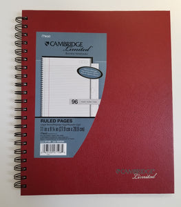 Mead Cambridge Limited Red Business Notebook, 96 Sheets, 11" x 8 1/4" (07108)