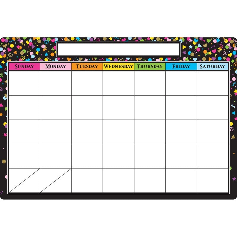Ashley Smart Poly Chart Dry Erase Black Confetti Calendar, 13 ashley-smart-poly-chart-dry-erase-black-confetti-calendar-13-x-19-ramrock-school-office-supplies