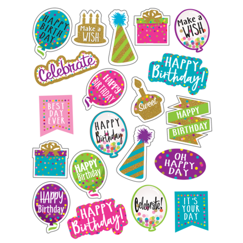 Teacher Created Resources Confetti Happy Birthday Stickers (TCR 8585)