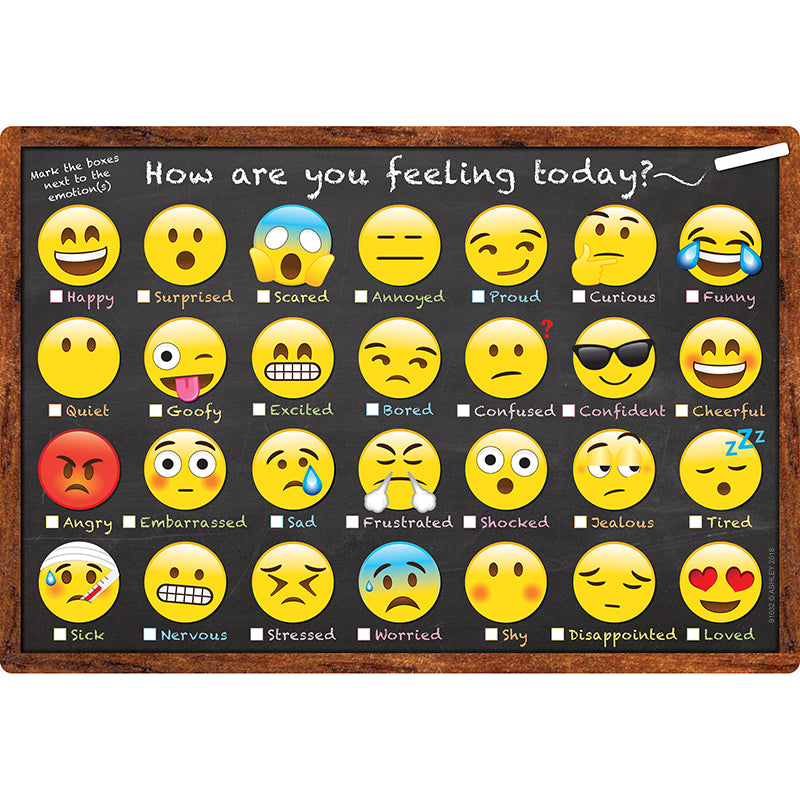 Ashley Smart Emoji How Are You Feeling Today? Chart, Dry-Erase 