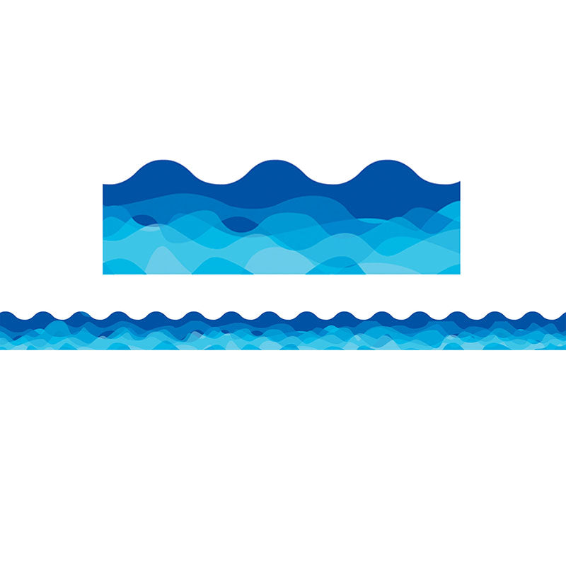 Creative Teaching Waves Of Blue Wavy EZ Border (CTP 10573