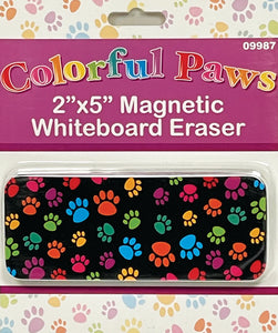 Ashley Colorful Assorted Paws. Magnetic Whiteboard Eraser 2" X 5" (ASH 09987)