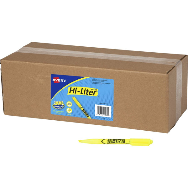 Avery Hi-Liter Value Pack Pen-Style Hi Liters, Yellow, 200 Count (AVE 23825)
