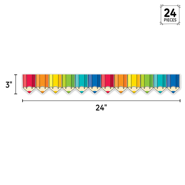 Creative Teaching Core Decor Colorful Doodle Pencils EZ Border (CTP 10877)