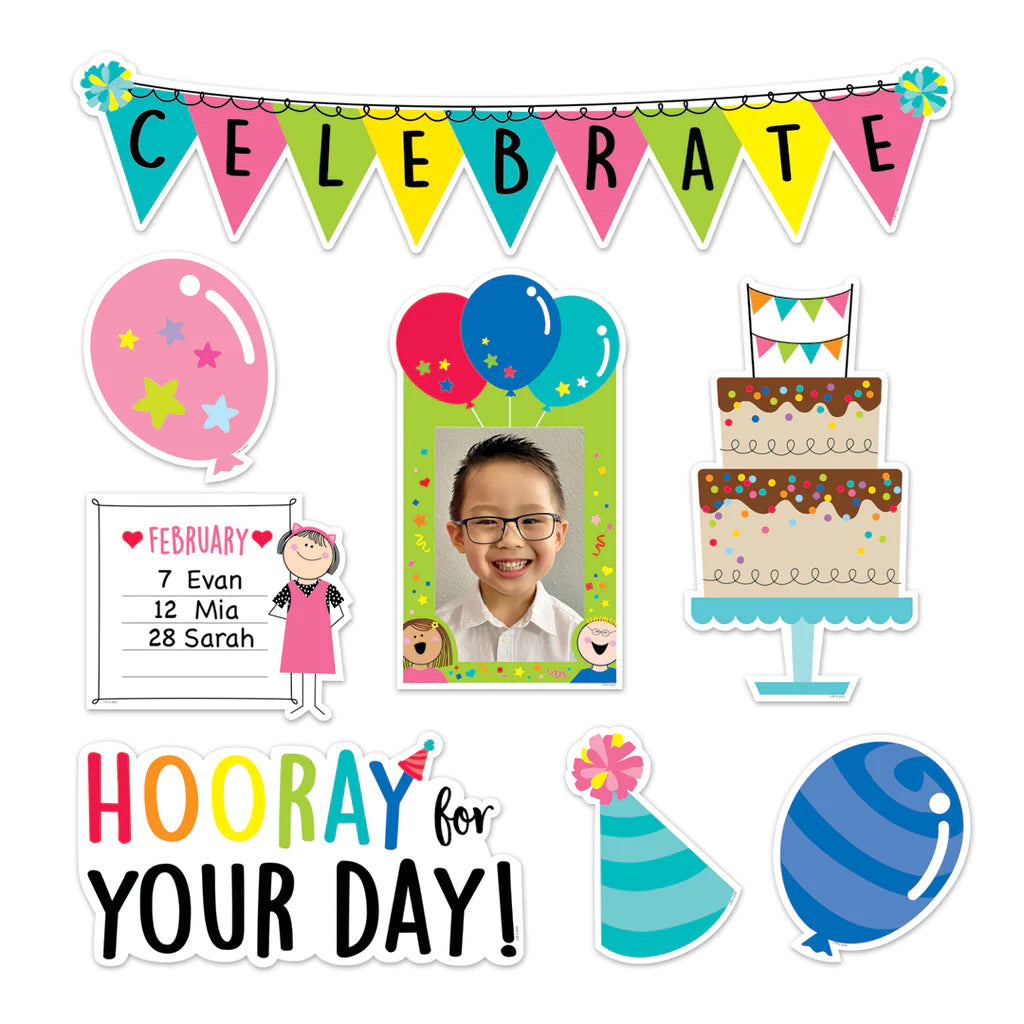 Creative Teaching Stick Kids Happy Birthday Mini Bulletin Board (CTP 10889)