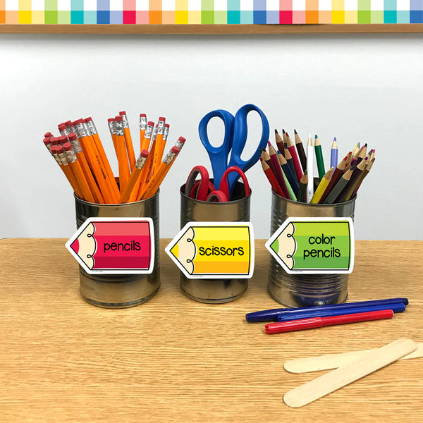 Creative Teaching Core Decor Colorful Doodle Pencils 3" Designer Cut-Outs (CTP 10901)