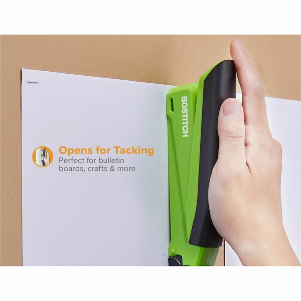 Bostitch InPower Spring-Powered Antimicrobial Desktop Stapler, Green (ACI1123)