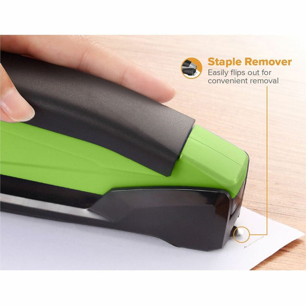Bostitch InPower Spring-Powered Antimicrobial Desktop Stapler, Green (ACI1123)