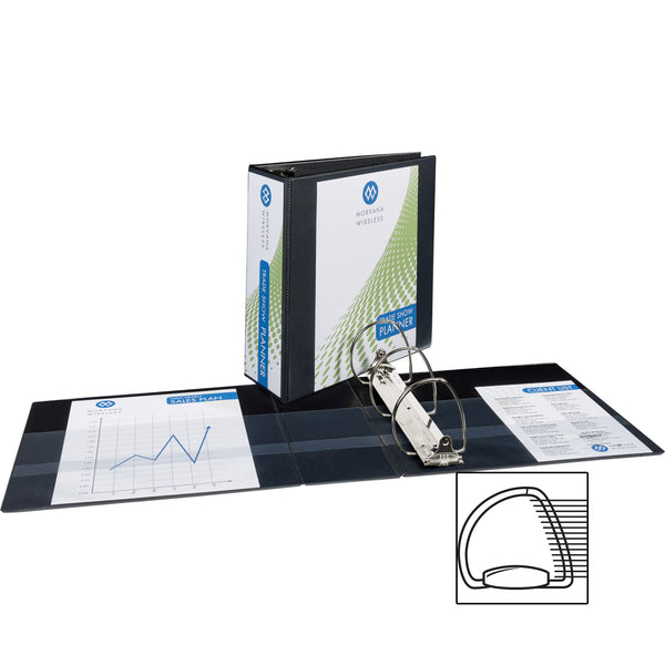 Avery® Durable View Binder, 4" EZD Rings, 780-Sheet Capacity, DuraHinge™, Black (AVE 09800)