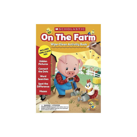 Scholastic On The Farm Wipe-Clean Activity Book (SC 857235)