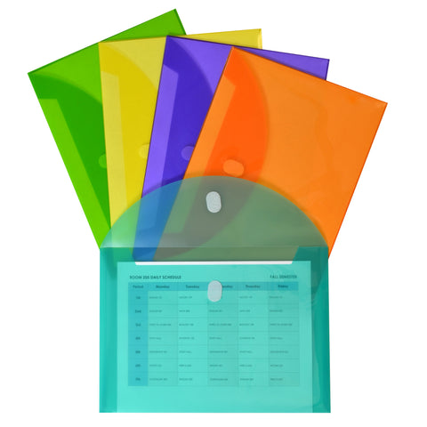 C-Line XL Reusable Envelopes, Hook and Loop Closure, Assorted Colors, 10 Pack (CLI 58030)