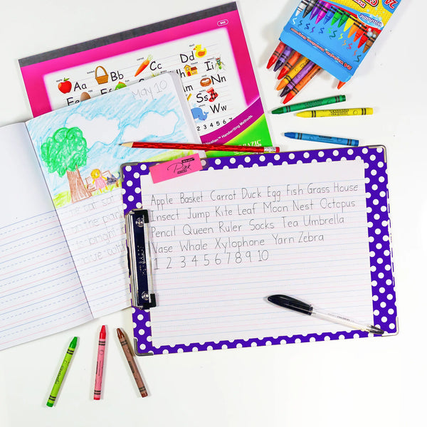 BAZIC Standard Size Confetti Polka Dot Paperboard Clipboard w/ Low Profile Clip (1812)