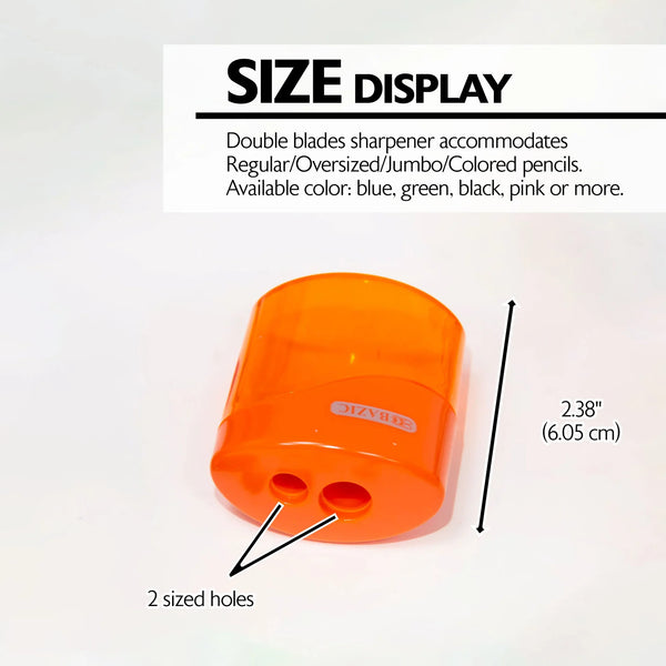 BAZIC Sophie Dual Hole Sharpener w/ Square Receptacle, Assorted (1933)