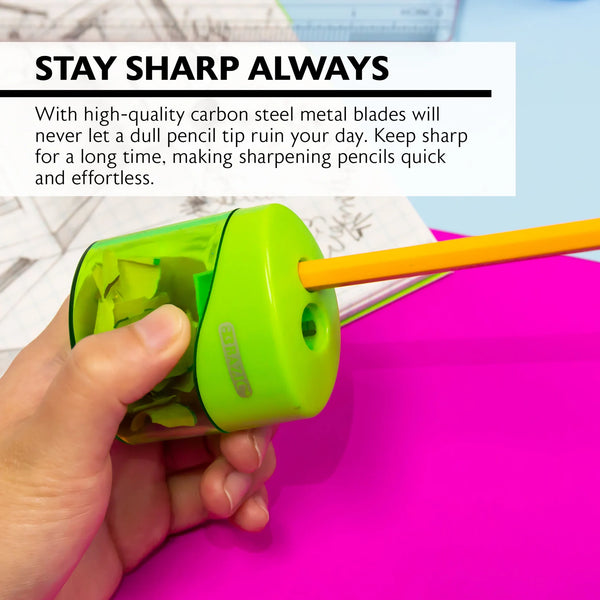 BAZIC Sophie Dual Hole Sharpener w/ Square Receptacle, Assorted (1933)