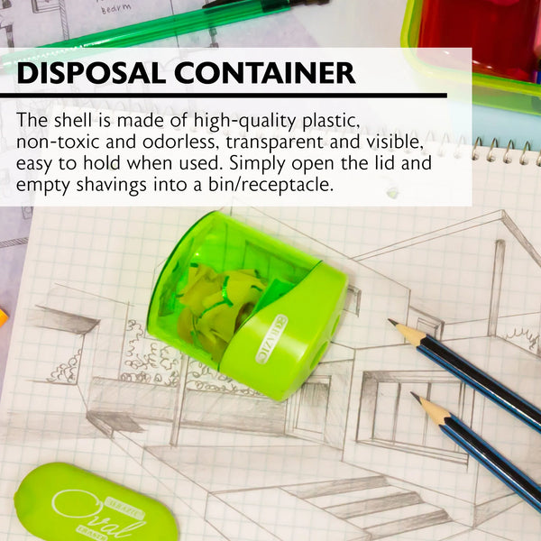 BAZIC Sophie Dual Hole Sharpener w/ Square Receptacle, Assorted (1933)