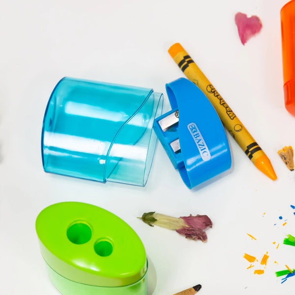 BAZIC Sophie Dual Hole Sharpener w/ Square Receptacle, Assorted (1933)