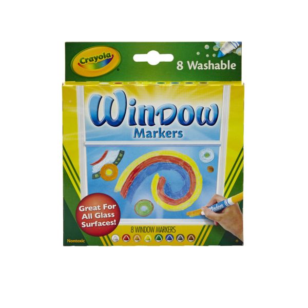 Crayola Washable Window Markers, 8 Pack (BIN58-8165)