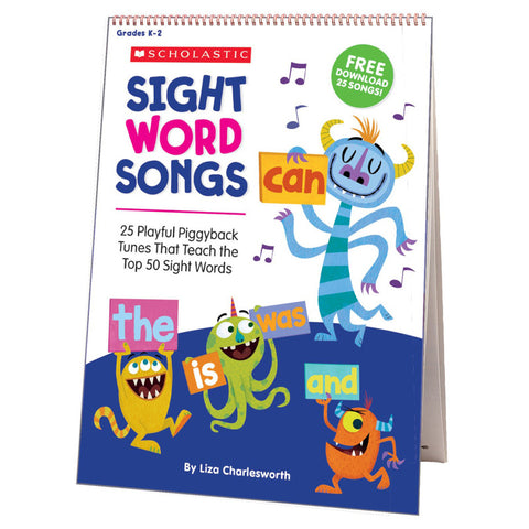 Scholastic Sight Words Songs Flip Charts, 1st 50 Words (SC 811313)