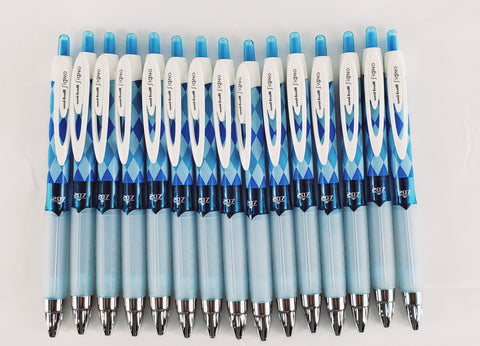 Lot of 96 Uni-Ball Retractable Signo 207 Gel Pens, Med, Blue Ink, Argyle (1913232)