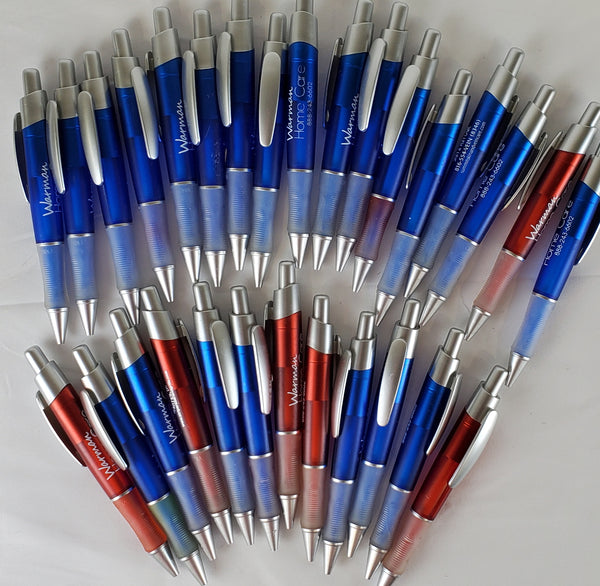 Bulk Lot of 75 Wide Jumbo Translucent Misprinted Retractable Ballpoint Pens  (Lot #2351)
