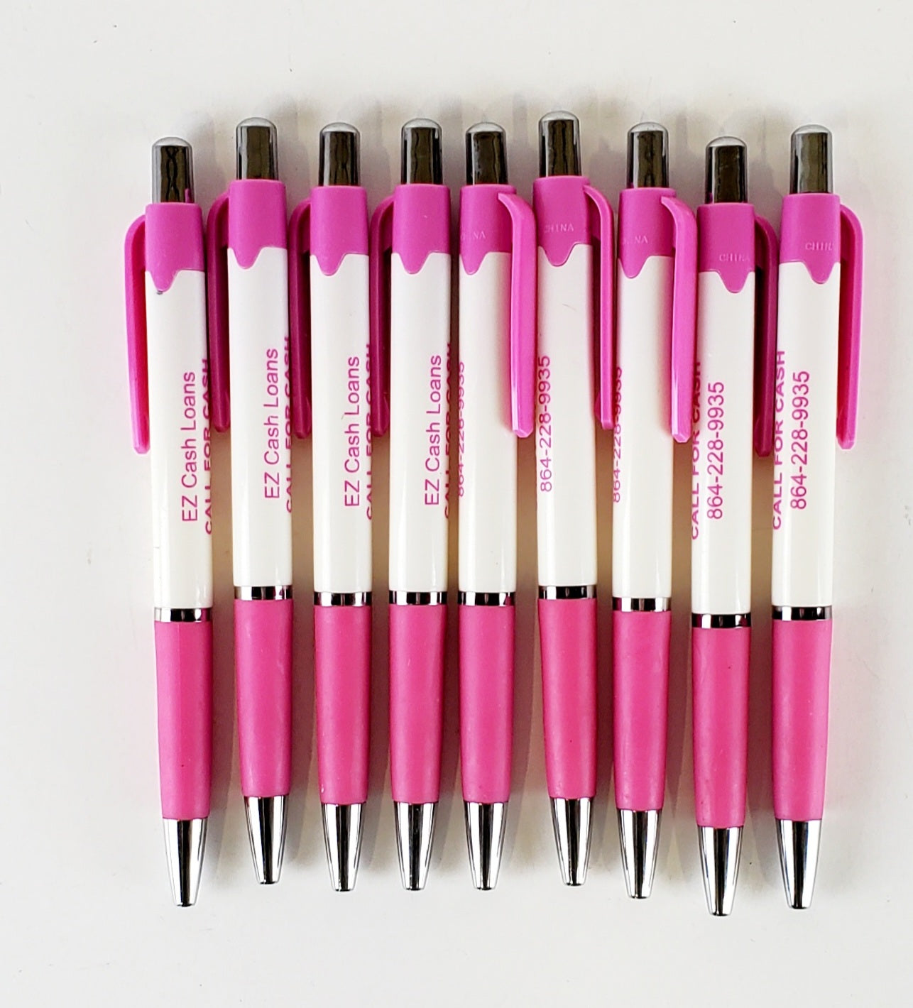 Bulk Lot of 300 Misprinted Retractable Ballpoint Pens, Pink  (Lot #2392)