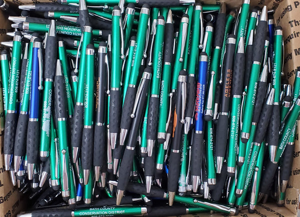 Bulk Lot of 450 Misprinted Retractable Ballpoint Pens w/ Stylus  (Lot #2408)