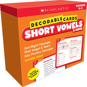 Scholastic Decodable Cards: Short Vowels and More (SC 861430)