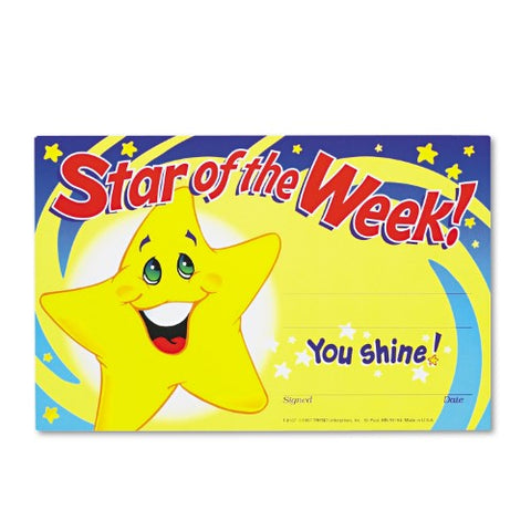 Trend Enterprises Star Of The Week Cheerful Recognition Awards, 30/ Pack (T 8107)