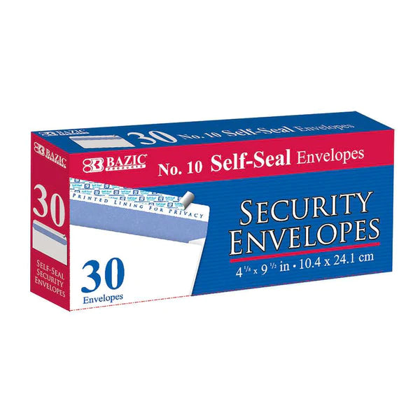 Bazic Self-Seal Security Envelopes (30/Pack) (BAZ 5068)