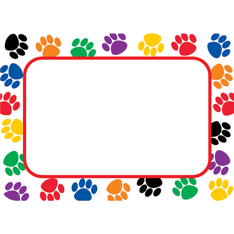 Teacher Created Colorful Paw Prints Name Tags/Labels (TCR 5168)