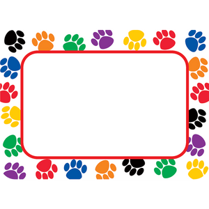 Teacher Created Colorful Paw Prints Name Tags/Labels (TCR 5168)