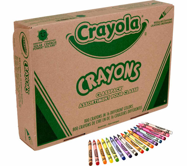 Crayon Classpack, 800 Count, 16 Colors (BIN 52-8016)