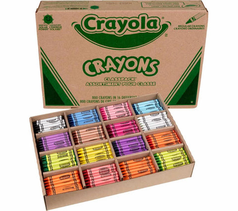 Crayon Classpack, 800 Count, 16 Colors (BIN 52-8016)
