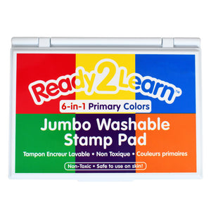 Learning Advantage Jumbo Washable Stamp Pad 6 in 1, Primary Colors  (CE 10054)
