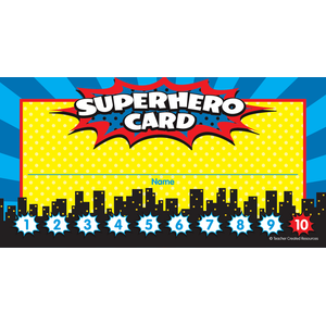 Teacher Created Superhero Punch Cards, Pack of 60 (TCR 5607)