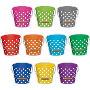 Teacher Created Polka Dots Buckets Accents, Pack of 30 (TCR 5631)