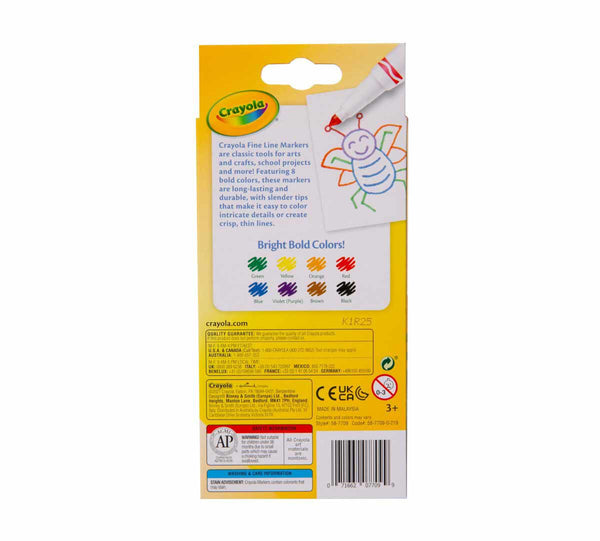 Crayola Fine Line Markers, Classic Colors, 8 Count (BIN 58-7709)