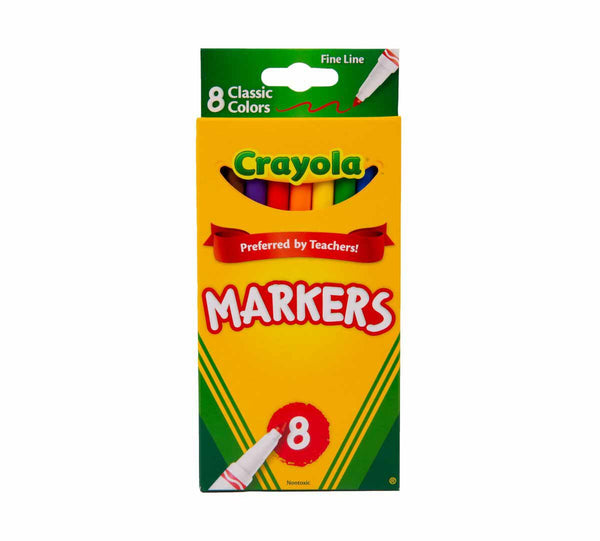 Crayola Fine Line Markers, Classic Colors, 8 Count (BIN 58-7709)