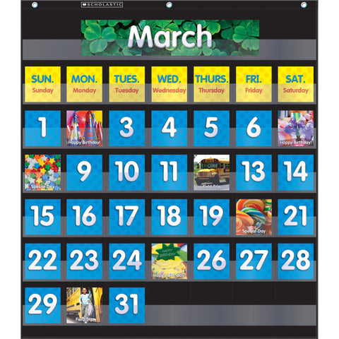 Scholastic Monthly Calendar Pocket Chart, Black (SC 583866)