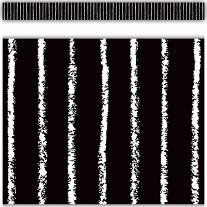 Teacher Created Resources Black With White Pinstripes Straight Border Trim (TCR 6061)
