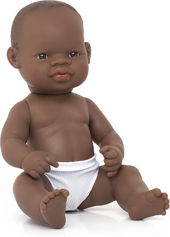Miniland Educational Anatomically Correct Newborn Baby Boy, African American, 12.63" (ME 310332)