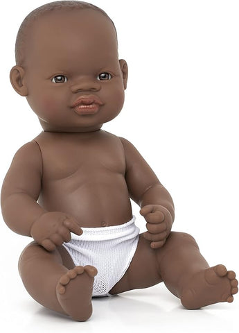 Miniland Educational Anatomically Correct Newborn Baby Boy, African American, 12.63" (ME 310332)