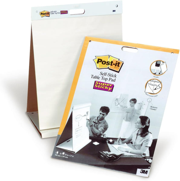 Post-it Super Sticky Tabletop Easel Pad, 20" x 23", White Pad Of 20 Sheets (MMM 563R)