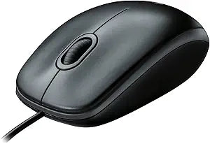Logitech Wired Computer Mouse, Black (B100)