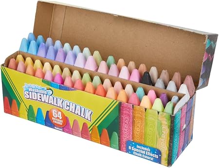 Crayola Washable Sidewalk Chalk, 64 Colors (BIN51-2064)