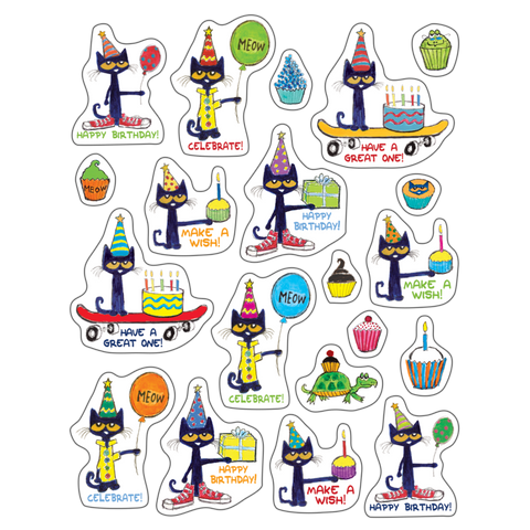 Teacher Created Edupress Pete the Cat Happy Birthday Stickers (TCR 62025)