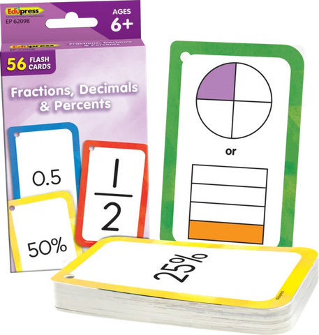 Teacher Created Resources Fractions, Decimals, and Percents Flash Cards (TCR 62098)